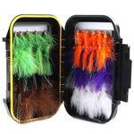 Wooly Bugger Streamer Flies Assortment Kit with Fly Box for Trout Bass Panfish Salmon Steelhead (30Pcs Fishing Flies)