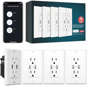 iLintek Smart Outlet with USB, Standard Electrical Outlets in Wall Work with Alexa Google Home 15 Amp Outlet ETL FCC, 2.4G WiFi Home Office 4 Pack