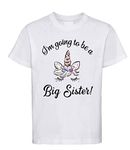 Dovitee I'm Going to be a Big Sister T-Shirt for Kids Baby Announcement idea (2-3 Years, White)