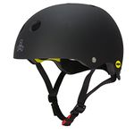 Triple Eight Dual Certified MIPS Bike and Skateboard Helmet, Black Matte, Small/Medium