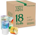 Bamboo Toilet Paper | Gentle Feel, Strong & Absorbent | Tree-Free & Eco-Friendly | Rapid-Dissolving & Septic-Safe | Lint-Free, BPA/PFAS-Free, No Fragrance | 18 Rolls, 300 Sheets | PALM NAKI