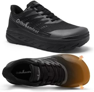 Men's Orthopedic Diabetic Extra Wide Slip On Walking Shoes: Breathable Plantar Fasciitis Ankle Support Heel Spur Neuropathy High Arch Sneakers, Indoor Restaurant Relaxed Tennis Shoes Black Size 14