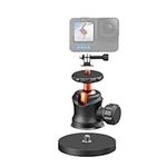 Surplex Magnetic Camera Mount with Action Camera Adapter, Magnetic Mount Base Stand with 360° Rotating Ball Head with Coating for GoPro Hero / Insta360 / DJI Action/Phone, for Car/Gym