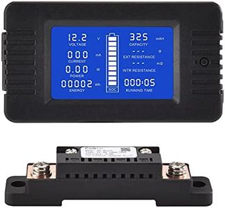 CGELE DC Multifunction Battery Monitor Meter with Shunt,0-200V,0-100A, LCD Display Digital Current Multimeter Voltmeter Ammeter for Cars RV Solar,Widely Applied to 12V/24V/48V RV/Car Battery…