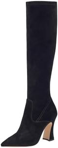 Coach Women's Cece Suede Boot Knee High, Black, 5.5