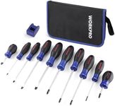 WORKPRO 10-Piece Magnetic Screwdriver Set with Pouch, Phillips, Slotted, Flat Head Screwdriver Include Magnetizer, Screwdriver with Non-Slip Grip, for Home Repair and DIY Projects