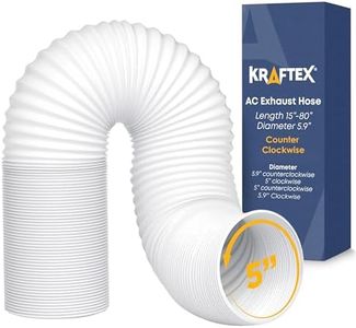 Kraftex Portable Air Conditioner Hose - AC Hose with 5" Diameter, Anti-Clockwise Thread & Length up to 80" - Exhaust Hose for Portable AC Vent Compatible with Delonghi & LG Air Conditioner Parts