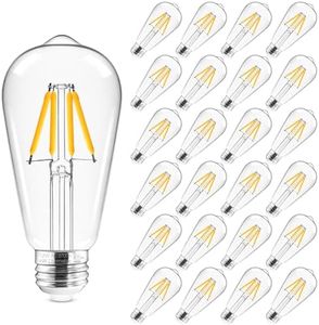 Hizashi Edison Bulbs Dimmable, 40 Watt, ST58/ST19 Vintage Light Bulbs, E26 LED Bulb 2700K Warm White, UL Listed, 4W 450lm 95+CRI E26 Base, Clear Glass, Pack of 24