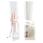 HOMCOM Full Length Mirror with LED Lights, 150x40cm Floor Mirror, Free Standing, Wall Mounted or Leaning, Full Size Body Mirror with Dimmable and 3 Colour Lighting for Bedroom, 23W, White