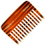 Giorgio G51 Small Travel Purse Hair Detangling Comb, Wide Teeth Pocket Comb for Thick Curly Wavy Hair. Hair Detangler Comb For Wet and Dry Everyday Care. Handmade of Cellulose, Saw-Cut Hand Polished