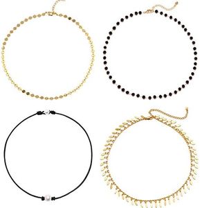 4 Piece Disc Pearl Look Beaded Necklace Set for Women Pearl Look Jewelry Spring Dress Outfit Brunch Wedding Guest Jewelry
