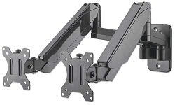 Universal Gas Spring Dual Monitor Wall Mount Two Gas-Spring Jointed Arms, Supports Two 17" to 32" TV Or Monitors up to 8 Kg (17.64 Lbs.) Model Number 461627