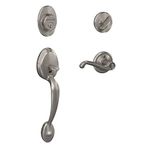 Schlage F60 V PLY 619 FLA Plymouth Handle Set with Flair Lever Interior, Satin Nickel