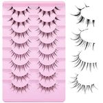 Natural Look Individual False Lashes Cluster Short Manga Eyelashes Spiky Anime Korean Style Head Candy Lashes Single Fake Lashes Pack 8 Pairs 2 Styles by Goddvenus