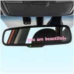 Kewucn You are Beautiful Sticker, Funny Girl Car Decoration Sticker for Window Rear View Mirror, Universal Cute Vinyl Letter Decals Car Accessories for Women Girls Cute Queen (5 Inch, Pink-1 Pack)