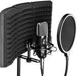 DEVICE OF URBAN INFOTECH 3 Panel Isolation Shield with Pop Filter Sound Proof Reflection Filter for Mic Vocal Booth for Home Studio Microphone Isolation shield Mic Filter for Studio Recording