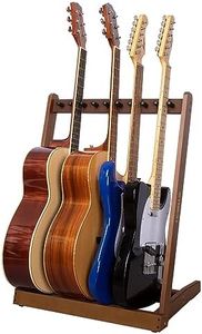 STRICH Guitar Stand for Multiple Guitars, Guitar Rack Hardwood for 3 Acoustic Guitars or 5 Electric Guitar, Padded Multi Guitar Stand for Home, Studio, SMT-10 (4-Holder)