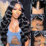 Ossilee Ultra-thin Invisible Tiny Knots HD Lace Front Wigs Human Hair Pre Plucked 200% Density 15A Grade Real 13x4 Body Wave Full Frontal Wigs Human Hair For Black Women (Natural Black, 22 Inch)