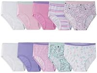 Fruit of the Loom Toddler Girls' Tag-Free Cotton Underwear, Brief - 10 Pack - Assorted Colors