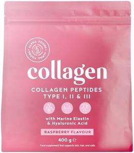 Collagene in Polvere | Collagen Peptides Idrolizzato Puro con Acido Ialuronico | Integratore Collagene da Bere | Colageno Donna e Uomo per Capelli Pelle e Ossa | Lampone | 400g | Alpha Foods