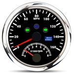 ARTILAURA GPS Speedometer 0-160MPH with Tachometer 8000 RPM AUTO Gauge Antenna 85mm 3 3/8" for Car Boat Marine