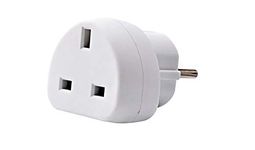 Travel Adapter [Pack of 2] Converts UK Plug to 2 pin (Round) EU Plug - Works in Israel - AAA Products