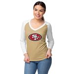 FOCO San Francisco 49ers NFL Womens Big Logo Solid Raglan T-Shirt