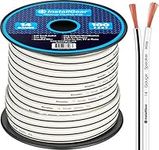 InstallGear 14 Gauge AWG Speaker Wire Cable (100ft - White) White Speaker Cable Speaker Wire 14 Gauge 14 Gauge Wire for Outdoor, Automotive, and Marine