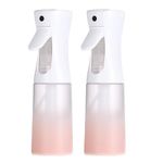 2PCS Continuous Mister Spray Bottle 6.8 OZ/200 ML, Fine Mist Spray Bottle Ultra Fine Continuous Spray Water Bottle Fine Mist Sprayer for Hair Styling, Cleaning,Plants, Misting & Skin Care (Gradient Pink)