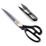 Left-Handed Sewing Fabric Scissors, 10 Inch Dressmaking Taior's Shears-Electroplated Finishing High Carbon Steel Scissors for Crafting, Tailoring, Leather-Cutting(Thread Cutter INCL)