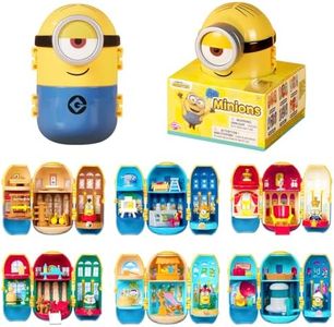 Minions Blind Box Figures, Toys Surprising Party Series, Mini Figures Set for Home Decor Desk Accessories, Delicate Ornament with Stickers & Accessories for Adults & Kids Age 3+, 1 Pack