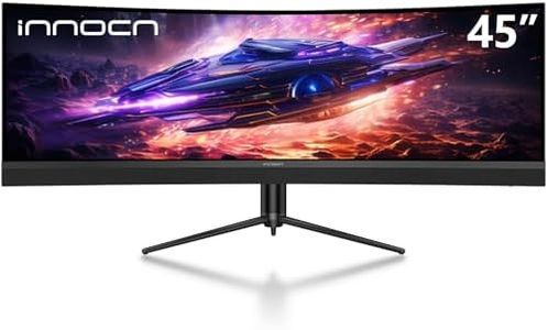 INNOCN 45C1R 45 Inch 5120 x 1440p Ultrawide Curved Gaming Monitor, R1500, HDR400, USB Type-C 90W Power Delivery, PIP/PBP, Built-in Speaker, Height Adjustable, Black