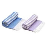 Mush 100% Bamboo Large Bath Towel | Ultra Soft, Absorbent, Light Weight, & Quick Dry Towels for Bath, Travel, Gym, Beach, Pool, and Yoga | 75 X 150 cms (Set of 2, Blue & Lavender)