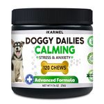 Doggy Dailies | Dog Calming Products | Anxiety Support | Anti Stress & Nervous Treats | 120 Dogs Chew Supplements | Calm in 4-6 Weeks Visit the iKarmel Store