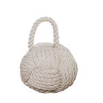 Creative Co-Op Nautical Rope Knot Cotton Door Stop, Ivory,6.25 x 6.25