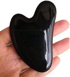 Loveliome Gua Sha Crystal Jade Stone Board for Skincare, Scraping Face Back Massage Relax Therapy Trigger Point Treatment(Black Obsidian)