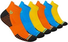 BAMBOS Bamboo Socks Men Running Trainer Sports Ankle Socks Women, Pack of 6 (Size UK 12-14, Multicoloured)
