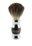 Edwin Jagger Pure Badger Shaving Brush - Imitation Light Horn Handle with Nickel Plated Collar and End Cap