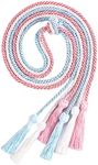 UIALECG 3Pcs Graduation Honor Cords, Rayon Braided Honor Cords for Grad Days and Graduates Photography,Sky Blue+White+Pink,68" Long