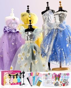 YEETIN 800+ PCS Fashion Designer Kit for Girls – DIY Sewing & Arts Craft Kit with 5 Mannequins, Doll Clothes Making Set, Learn to Sew, Creative Gift for Girls Ages 6-12