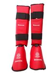 Kai Approved Goodwin Karate Shin Pad, Foot Protector (Red, Large)