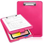 SITHON Nursing Clipboard with Storage, Heavy Duty Portable Writing Clipboard with Compartment Organizer for Nurse Doctor Medical Professionals Teachers Students Sales Coach School Office (Magenta)