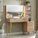 T4TREAM Fluted Makeup Vanity Desk w
