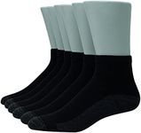 Hanes Men's 6 Pack FreshIQ Full Cushion Ankle Socks (BIG Shoe Size: 12-14, Black)