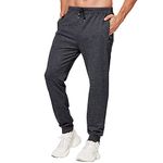 YTD Athletic Joggers for Men Workout Sweatpants Training Sports Pants with Zipper Pockets (Dark Gray, X-Large)