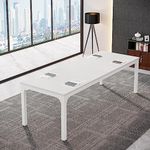 Tribesigns 6.5FT Conference Table, 78.7 Inche Rectangle Meeting Seminar Table, Large Business Tables for 6-8 People (Only Table), White