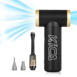 KiCA Jetfan 2.0 Electric Air Duster+Vacuum Accessory Combo for Computer/Keyboard/House Cleaning/Camera Lens/Camping/BBQ/Car/Barbershop,100000RPM,Two Nozzle/Long Battery,Air Can Substitute Tool-Green