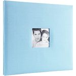 MCS MBI 13.5x12.5 Fashion Fabric Scrapbook Album with 12x12 Pages & Photo Opening, Sky Blue (802514)