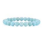 Cherry Tree Collection Natural Semi-Precious Gemstone Beaded Stretch Bracelet 8mm Round Beads 7" (Amazonite AA)