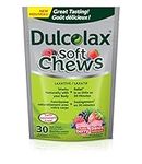 Dulcolax Soft Chews, Laxative for Gentle Occasional Constipation Relief For Adults and Kids Ages 12 and Over, Vegan, Stimulant-Free, Gluten-Free Laxatives, Mixed Berry, 30 Count